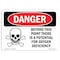 Signmission OSHA Danger Sign, 3.5" Height, Oxygen Deficiency Beyond This Point, Landscape, DS-D-35-L-1809 OS-DS-D-35-L-1809 - alternate 1